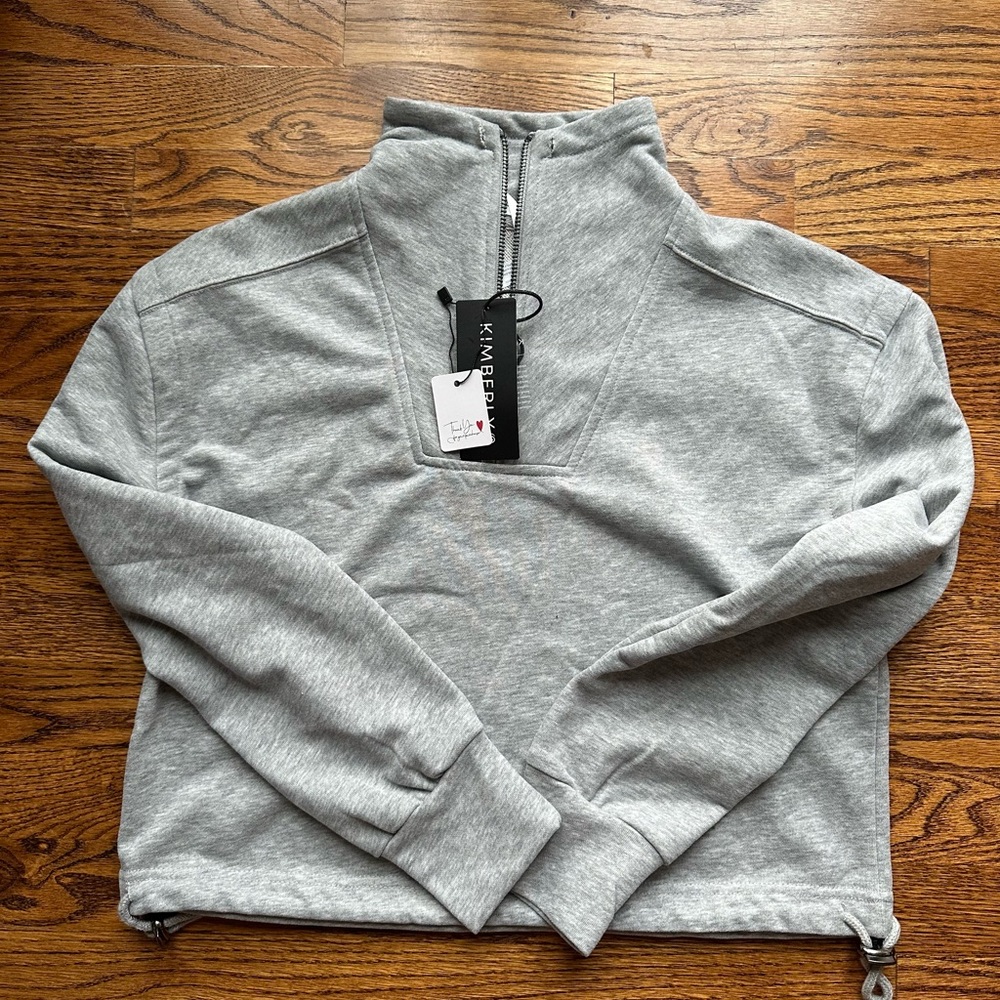 3/4 zip crop sweatshirt NWOT from boutique shop